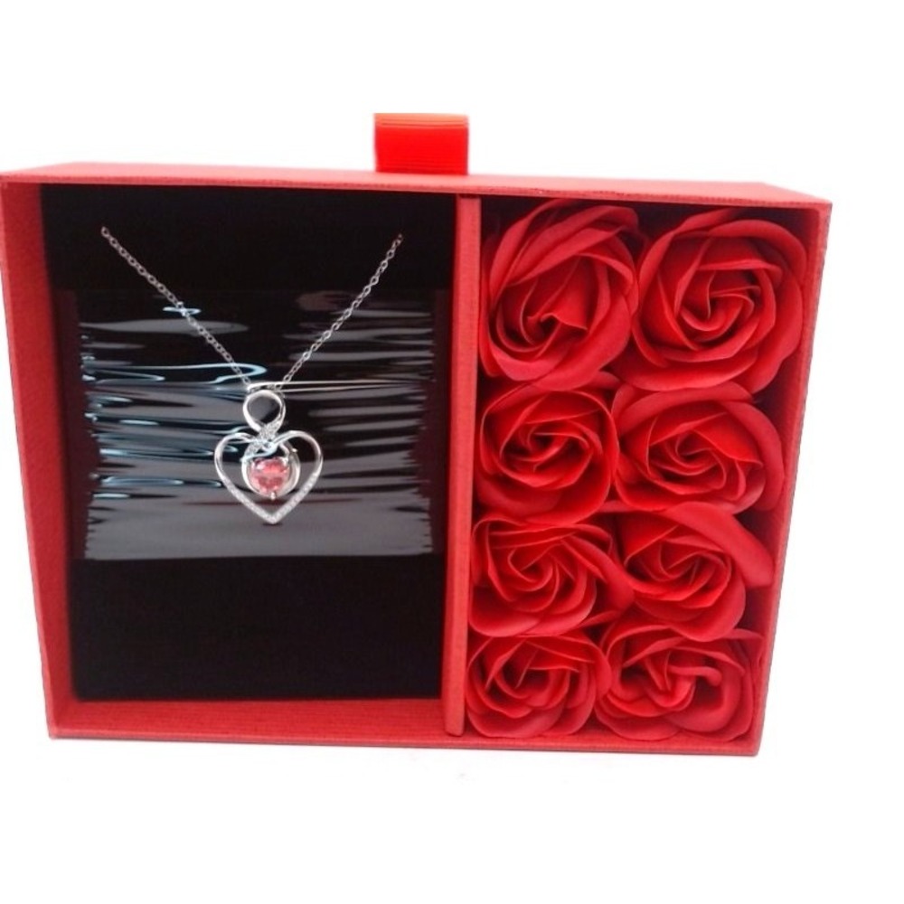 Love - Necklace Gift Set with Roses on side, BRAND NEW IN BOX